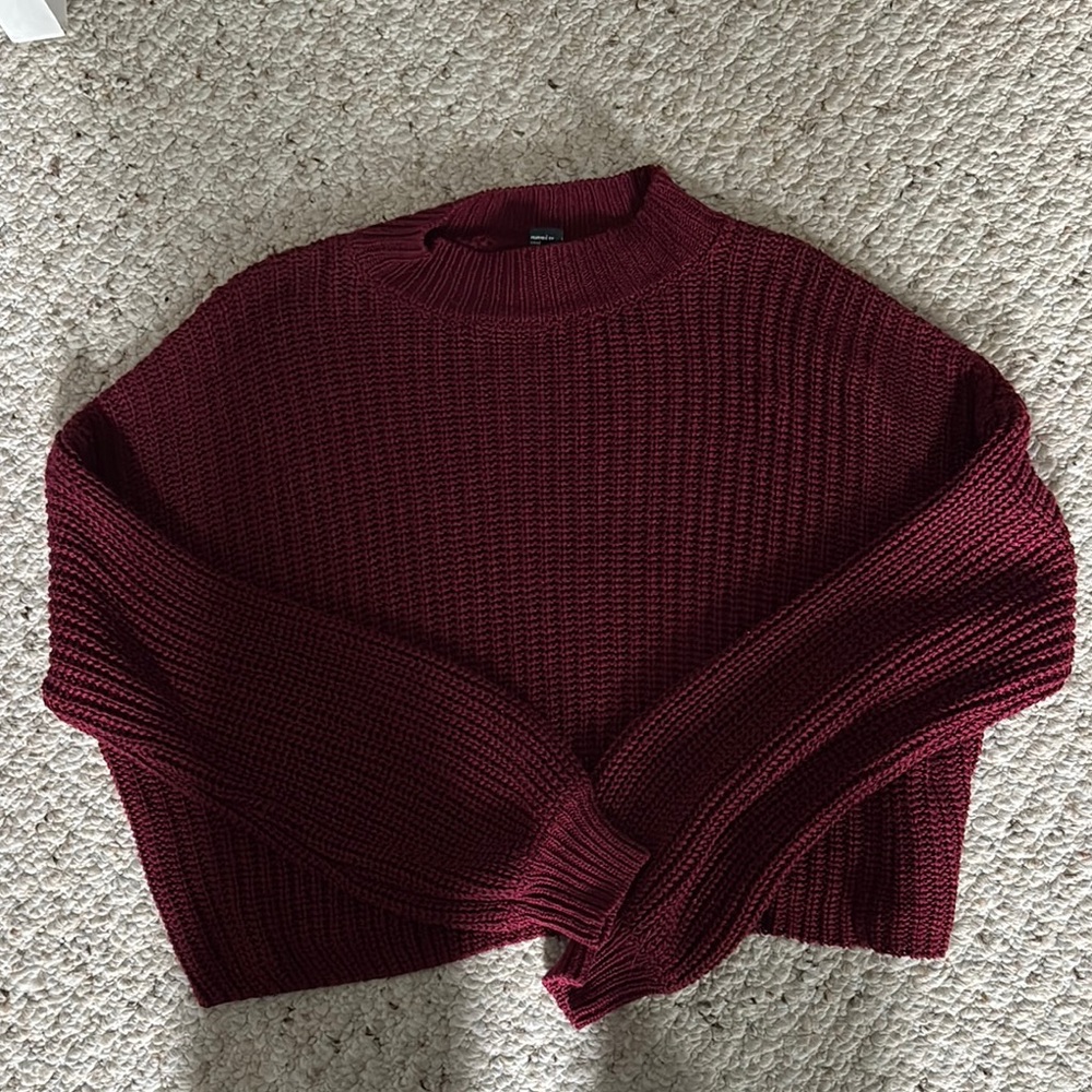 Forever 21 Red Crew Neck Sweater Cozy Knit